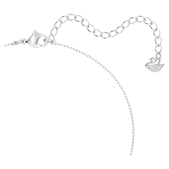Přívěsek Further, Propletené kruhy, Malý, Bílá, Pokoveno rhodiem - Swarovski, 5646724