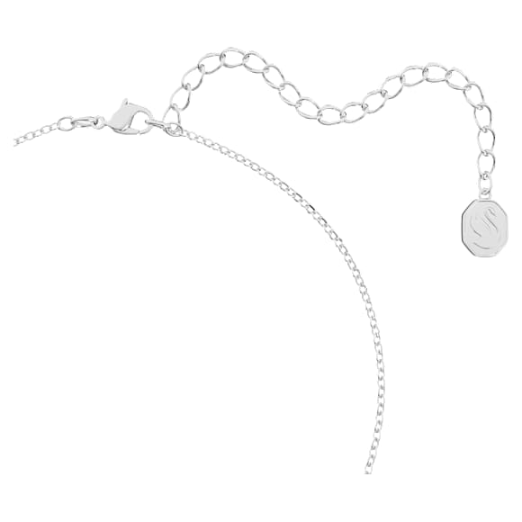 Colier Una, Tăietură rotundă, Formă ovală, Albastru, Placat cu rodiu - Swarovski, 5646731