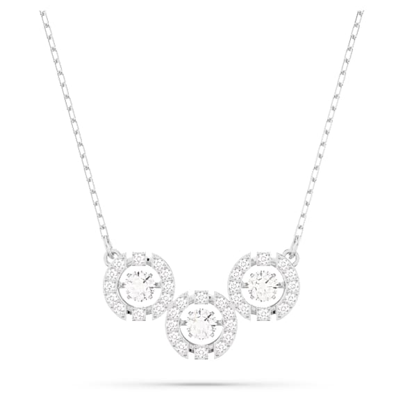 Una necklace, Round cut, White, Rhodium plated - Swarovski, 5646732