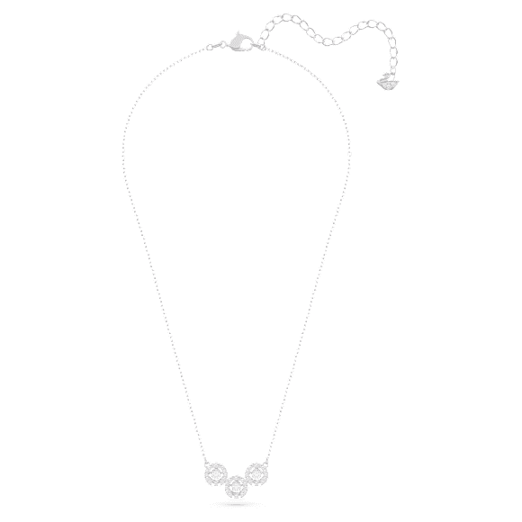 Una necklace, Round cut, White, Rhodium plated - Swarovski, 5646732