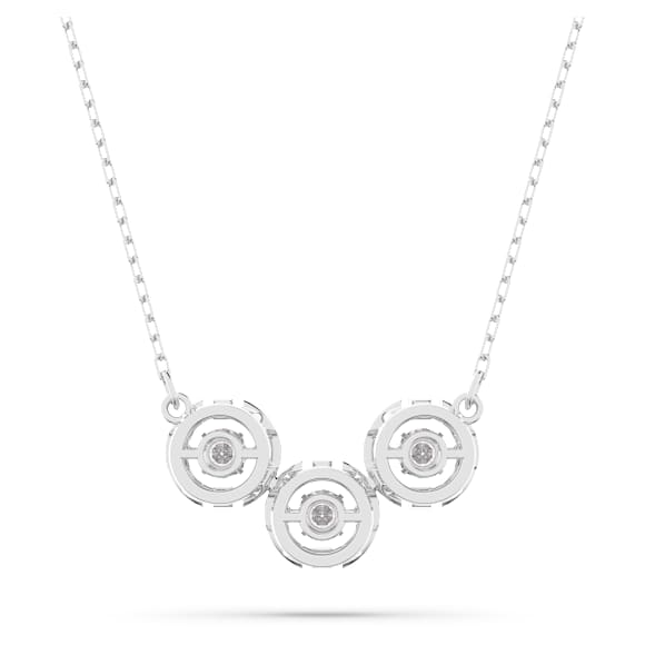 Una necklace, Round cut, White, Rhodium plated - Swarovski, 5646732