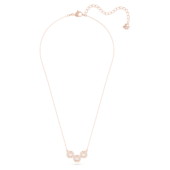 Swarovski Sparkling Dance Trilogy necklace, Round cut, White, Rose gold-tone plated - Swarovski, 5646734