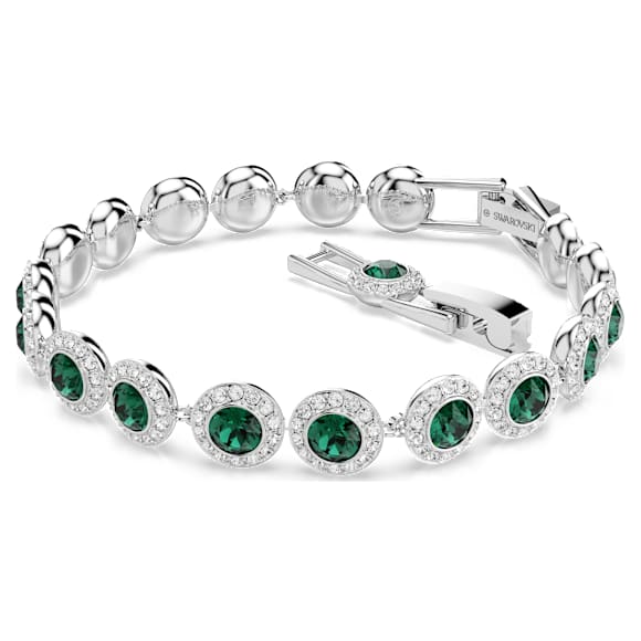 ほぼ新品 スワロフスキー Una ブレスレット Swarovski Una Angelic bracelet, Round cut, White, Rhodium plated