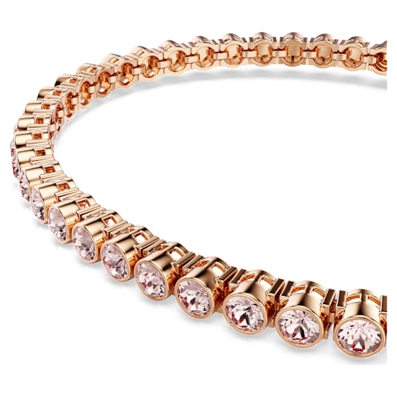 Philip Jones Bracciale Tennis Amicizia Rosa Chiaro Con Cristalli Zircondia - Regalo In Bustina Lussuosa