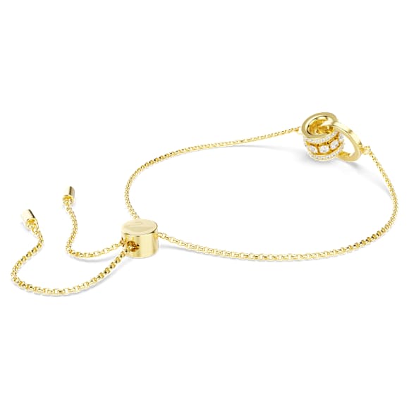 Zapestnica Hyperbola, Ujeta zanka, Bela, V videzu 18-karatnega zlata - Swarovski, 5646737