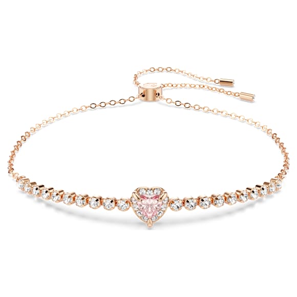 Bracelet One, Cœur, Rose, Doré à l’or rose 18 carats (750/1000) - Swarovski, 5646745