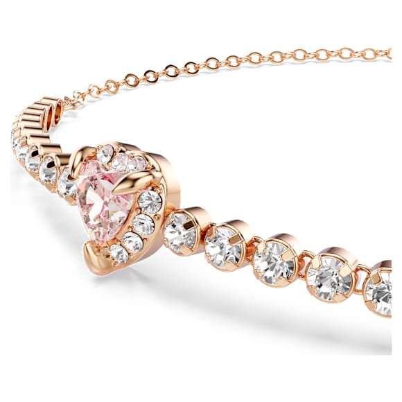 One bracelet, Heart, Pink, Rose gold-tone plated - Swarovski, 5646745