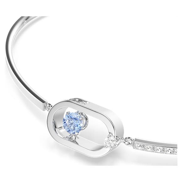 Una bracelet, Round cut, Oval shape, Blue, Rhodium plated - Swarovski, 5646749