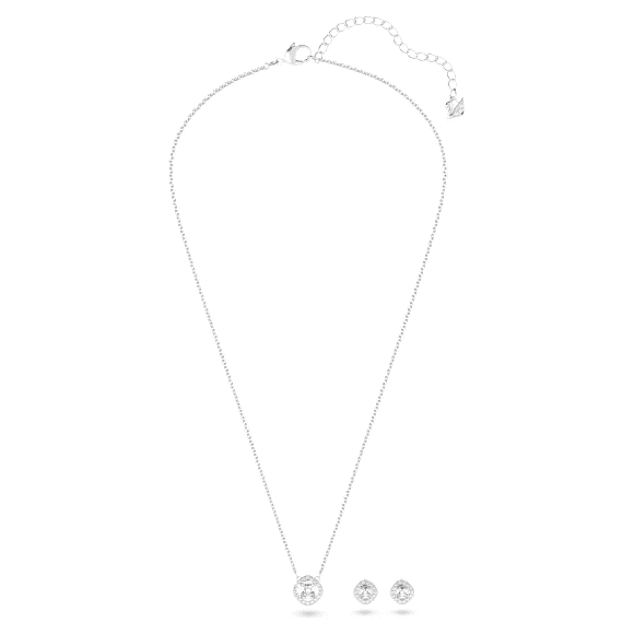 Angelic Square set, White, Rhodium plated - Swarovski, 5646907