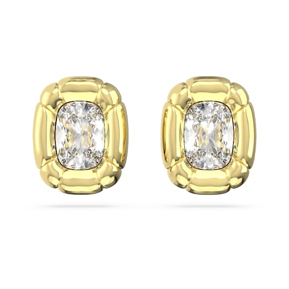 Dulcis 夹式耳环, 枕形切割, 金色, 镀金色调 - Swarovski, 5647228
