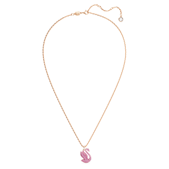 Wisiorek Swan, Łabędź, Średni, Różowy, Powłoka w odcieniu różowego złota - Swarovski, 5647552