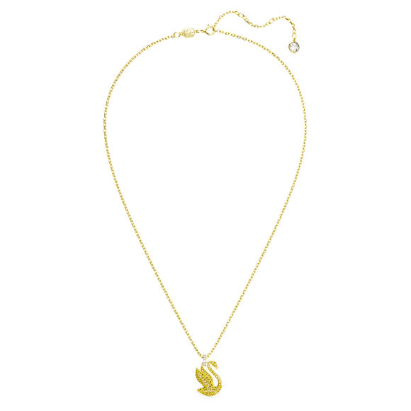 Swan 链坠, 天鹅, 中号, 黄色, 镀金色调 - Swarovski, 5647553