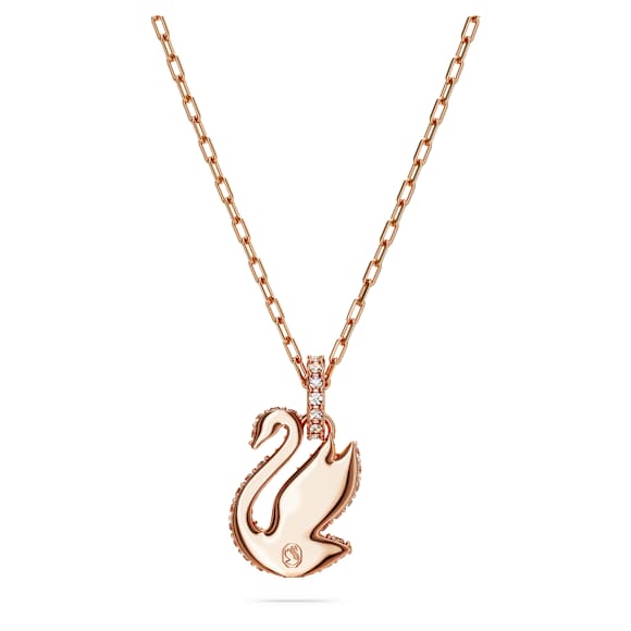 Swan 链坠, 天鹅, 小号, 白色, 玫瑰金色饰面 - Swarovski, 5647555