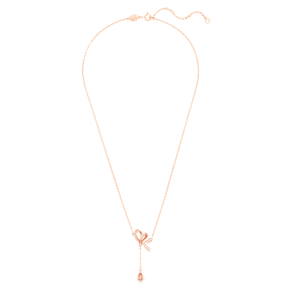 Volta Y 字形鏈墜, 蝴蝶結, 粉紅色, 鍍玫瑰金色調 - Swarovski, 5647569