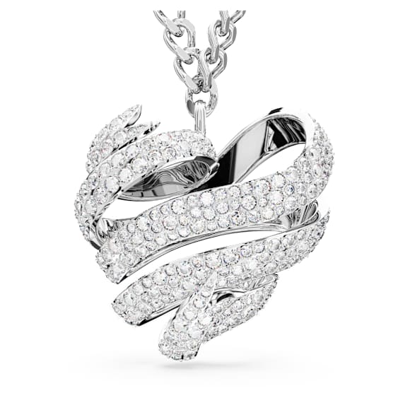 Hyperbola 펜던트, 하트, 라지, 화이트, 로듐 플래팅 - Swarovski, 5647578