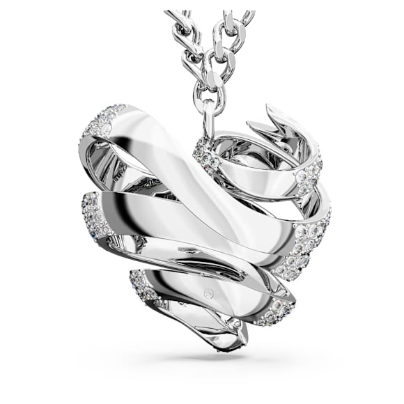 Hyperbola 鏈墜, 心形, 大碼, 白色, 鍍白金色 - Swarovski, 5647578