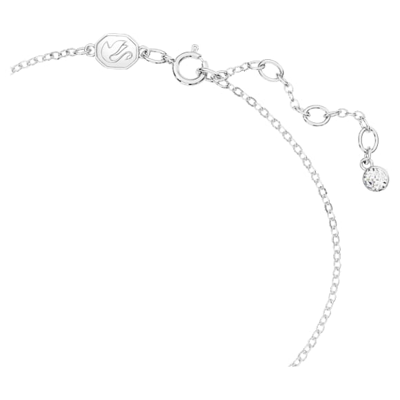 Volta bracelet, Bow, White, Rhodium plated - Swarovski, 5647581