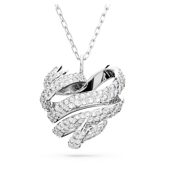 Hyperbola 链坠, 心形, 小号, 白色, 镀铑 - Swarovski, 5647584
