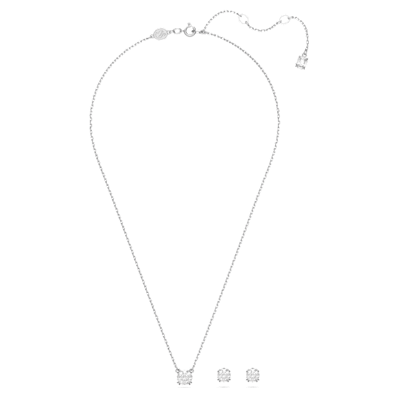 Set Constella, Taglio Round, Bianco, Placcato rodio - Swarovski, 5647663