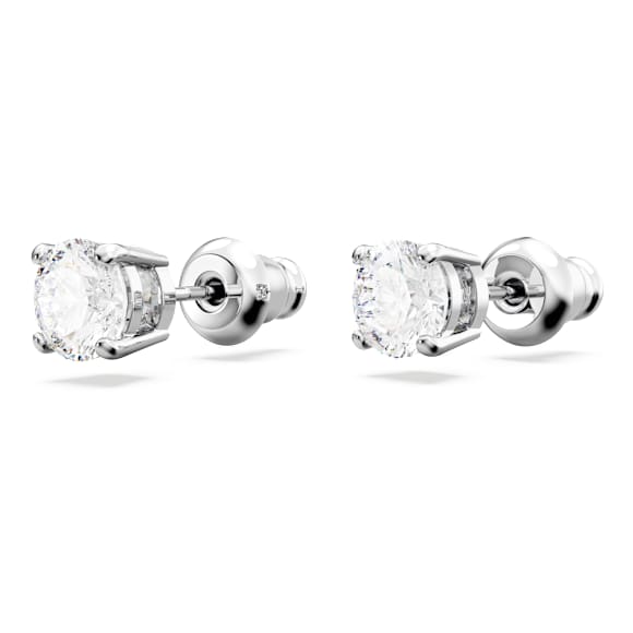 Matrix Tennis set, Round cut, White, Rhodium plated - Swarovski, 5647730