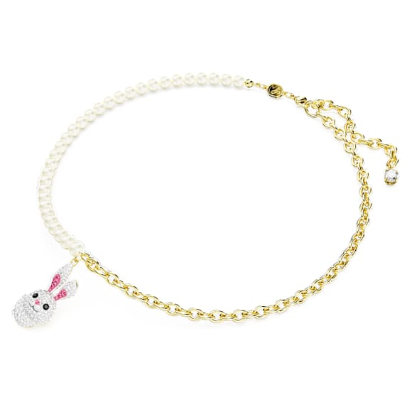 Chinese Zodiac necklace, Rabbit, Multicolored, Gold-tone plated - Swarovski, 5647970