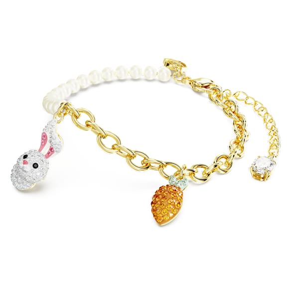 Chinese Zodiac Armband, Hase und Karotte, Mehrfarbig, Goldlegierungsschicht - Swarovski, 5647974