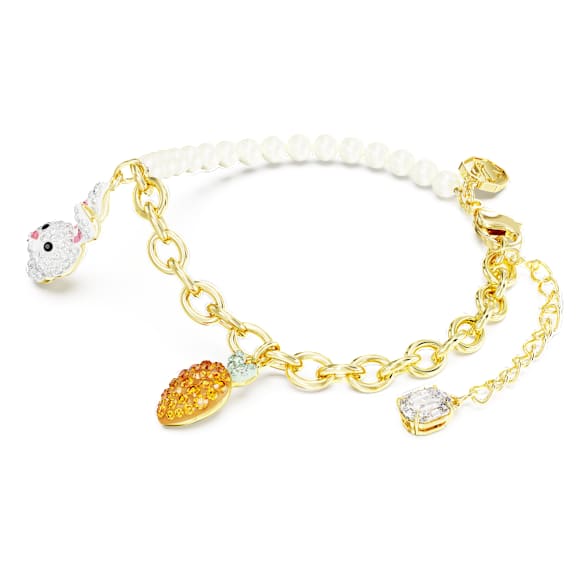 Chinese Zodiac Armband, Hase und Karotte, Mehrfarbig, Goldlegierungsschicht - Swarovski, 5647974