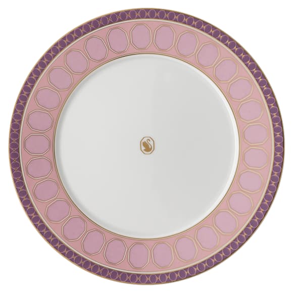 Signum dinner plate, Porcelain, Pink - Swarovski, 5648488