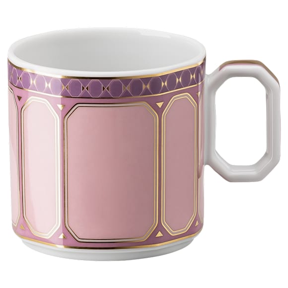 Signum espresso cup with saucer, Porcelain, Pink - Swarovski, 5648491
