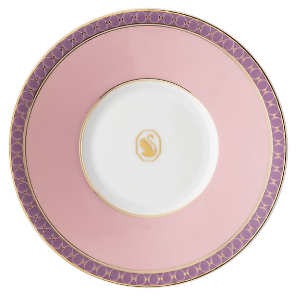 Signum espresso cup with saucer, Porcelain, Pink - Swarovski, 5648491