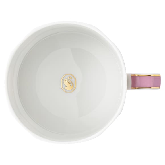 Signum teacup with saucer, Porcelain, Pink - Swarovski, 5648537