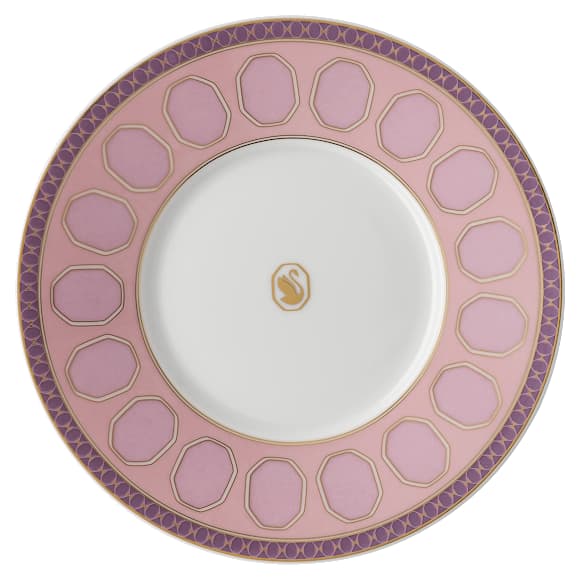Signum teacup with saucer, Porcelain, Pink - Swarovski, 5648537