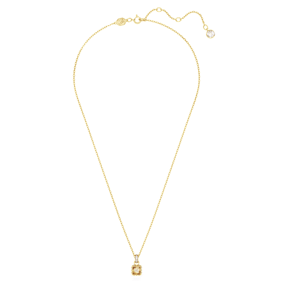 Chroma pendant, Square cut, Yellow, Gold-tone plated - Swarovski, 5648749
