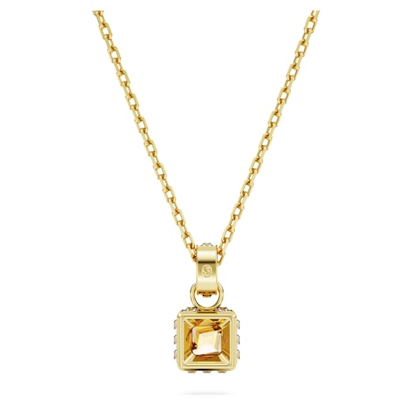 Chroma pendant, Square cut, Yellow, Gold-tone plated - Swarovski, 5648749