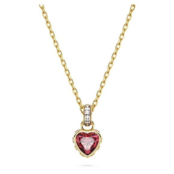 Stilla pendant, Heart, Red, Gold-tone plated - Swarovski, 5648750