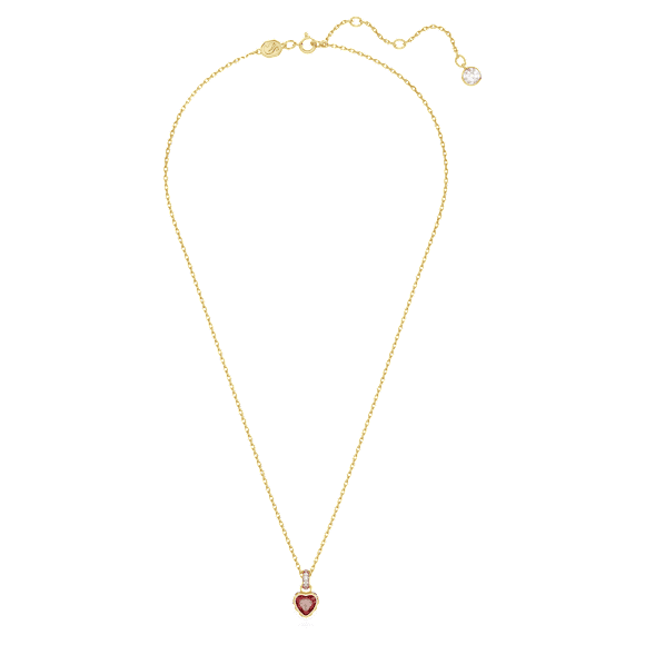 Stilla pendant, Heart, Red, Gold-tone plated - Swarovski, 5648750
