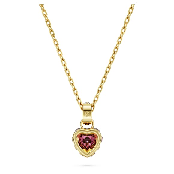 Stilla pendant, Heart, Red, Gold-tone plated - Swarovski, 5648750