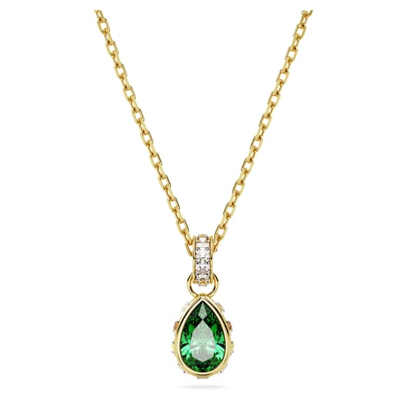 Chroma 链坠, 梨形切割, 绿色, 金色饰面 - Swarovski, 5648751
