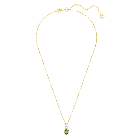Stilla pendant, Pear cut, Green, Gold-tone plated - Swarovski, 5648751