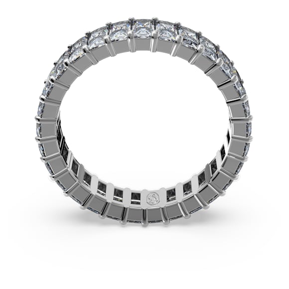 Matrix ring, Baguette cut, Gray, Ruthenium plated - Swarovski, 5648916