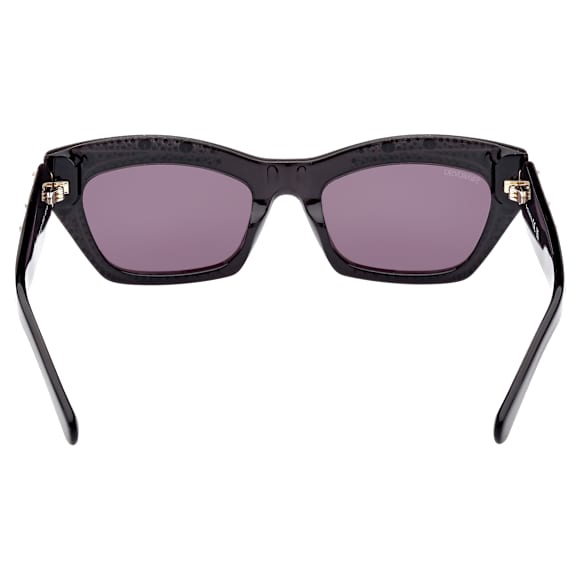 Sunglasses, Cat-Eye shape, SK0380 01A, Black - Swarovski, 5649032