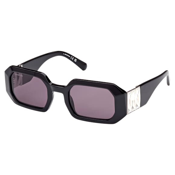 Sunglasses, Octagon shape, SK0387 01A, Black - Swarovski, 5649034