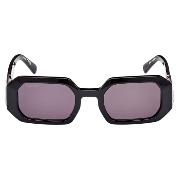 Sunglasses, Octagon shape, SK0387 01A, Black - Swarovski, 5649034