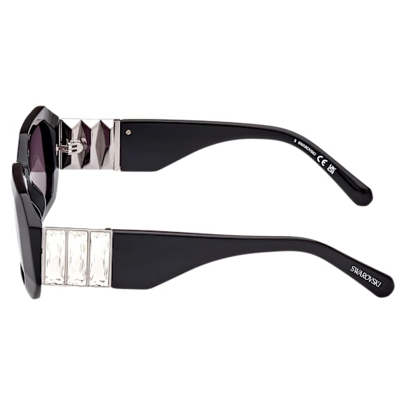 Sunglasses, Octagon shape, SK0387 01A, Black - Swarovski, 5649034