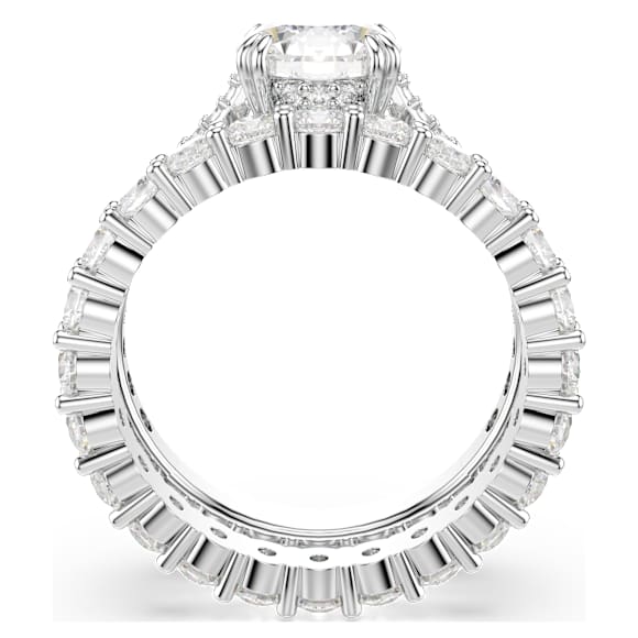 Stilla ring, Set (2), Round cut, White, Rhodium plated | Swarovski
