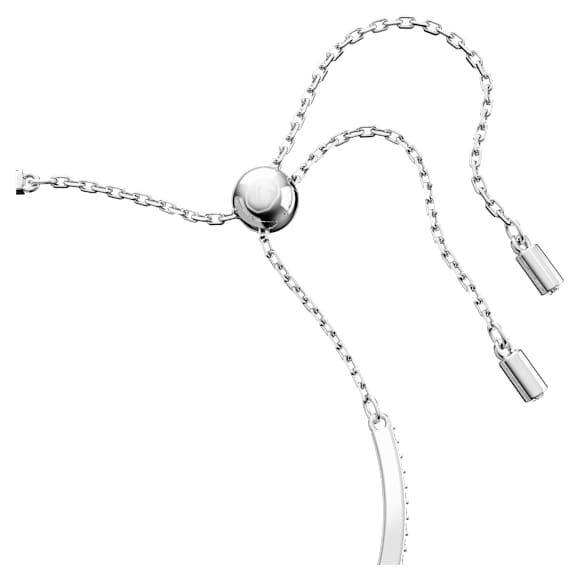 Swan bangle, Swan, White, Rhodium plated - Swarovski, 5649772
