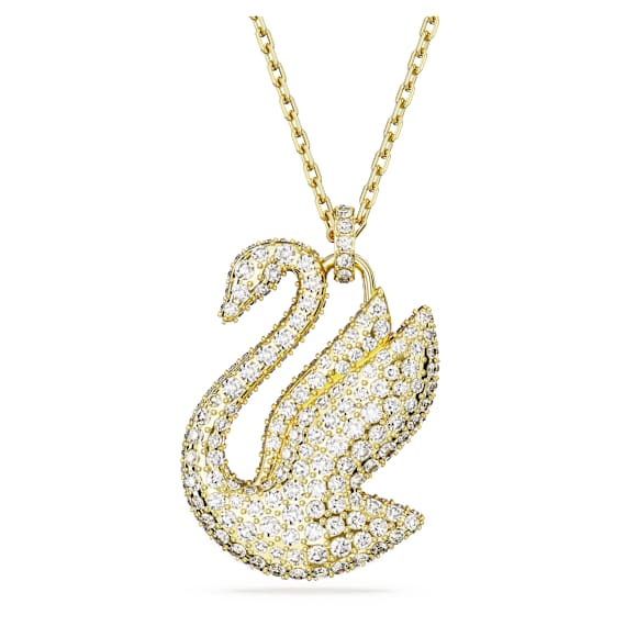 Swan Anhänger, Schwan, Groß, Rot, Goldlegierungsschicht - Swarovski, 5649773