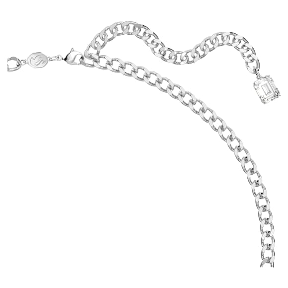 Alea necklace, Red, Rhodium plated - Swarovski, 5649789