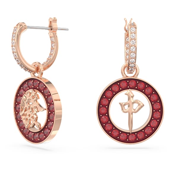 Alea 水滴形耳环, 红色, 镀玫瑰金色调 - Swarovski, 5649790