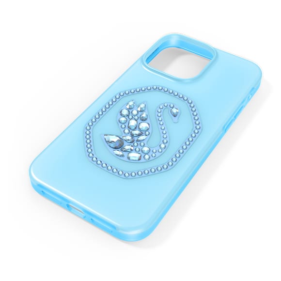 Smartphone case, Swan, iPhone® 14 Pro Max, Blue - Swarovski, 5649833